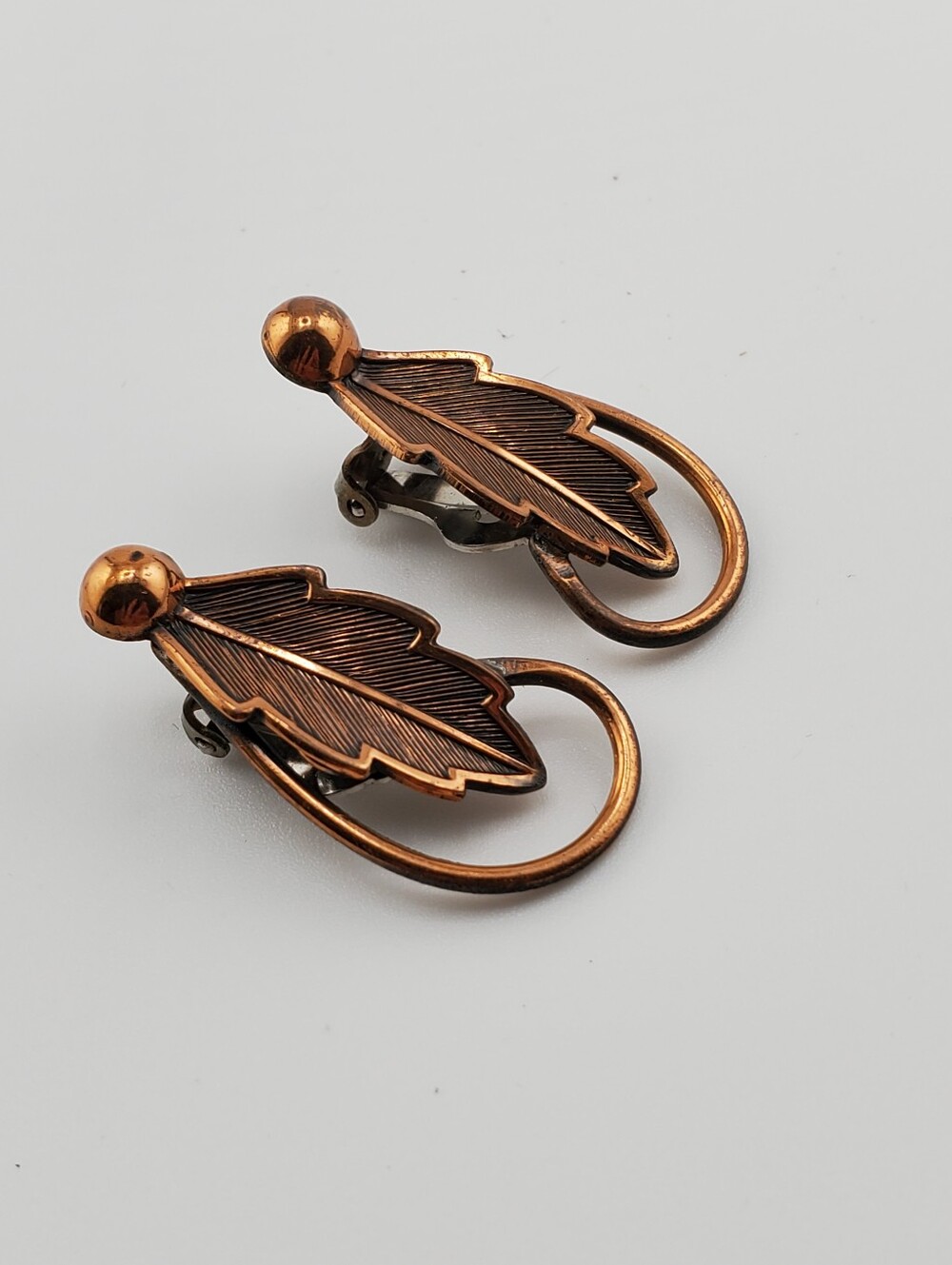 Copper Bell Leaf Earrings